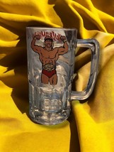 Hulk Hogan Hulkamania WWF WWE Titan Sports Vtg Heavy Glass Beer Mug 8&quot; Tall 1985 - £28.31 GBP