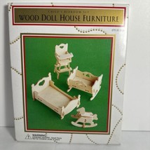 New Vintage Wooden Doll House Furniture Kit Baby Child&#39;s Bedroom Set 1997 Dayton - £11.83 GBP