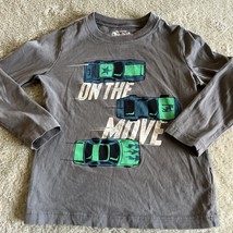 Osh Kosh Boys Gray Blue Green Race Cars Long Sleeve Shirt 3T - $5.88