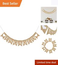 Sturdy Jute Engaged Banner - Elegant Rustic Decor for Engagements, 9.2ft... - $15.79