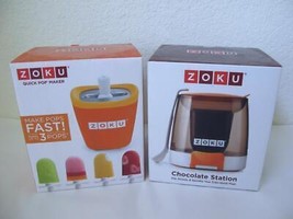 NIB Set Zoku Quick Pop Maker Makes 3 &amp; Chocolate Dip Station Williams Sonoma - £51.83 GBP