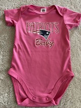 New England Patriots Football Girls Pink Short Sleeve One Piece 3-6 Months - $12.25