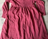 Lands&#39; End Dress Size 8 Pink Polka Dot Knit Dress Modest Long Sleeve - $18.69