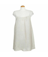 EILEEN FISHER Natural Beige Linen Gauze Shirred Cami Sleeveless Dress M - $149.78 CAD