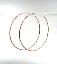 CHIC Lightweight Thin Rose Gold Continuous INFINITY 2 1/2" Diameter Hoop Earring - $16.99