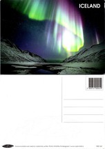 Iceland Northern Lights Aurora Borealis Green Winter Mountains Unposted Postcard - £7.03 GBP