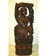 Antique Large Hand Carved Wooden Tribal Goddess Statue Female Posing 32 ... - £1,042.62 GBP
