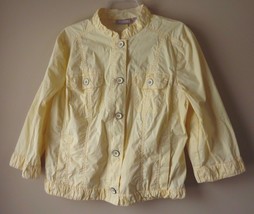 Chico&#39;s Yellow Jacket size 2 Cotton Spandex Blend 3/4 sleeve - $17.59