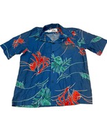 Vintage Hilo Hatties Hawaiian Shirt XL Blue Red Green Floral Cotton Aloh... - $43.20