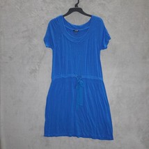 Daisy Fuentes Womens Blue Scoop Neck Short Sleeve Adjustable Waist Dress Size M - $16.35