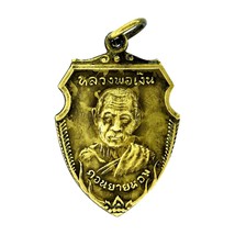 Phra Lp Ngern Famous Monk Old Thai Amulet Magic Talisman Vintage Gold Pendant - £11.00 GBP