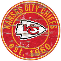 Kansas City Chiefs Wood Sign - 24" Round - Special Order - $178.37 CAD