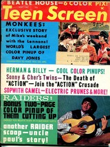 Teen Screen 5/1967-Continental-Beatles-Dick Clark-Monkees-Electric Prunes-VG - £34.70 GBP