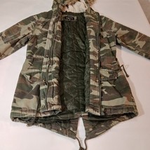 Rue 21 Women's Green Camouflage Cotton Full Zip Pockets Hoodie Jacket Size Small image 10