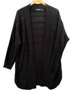 Ralph Lauren Cable Knit Black Long Cardigan Duster Cotton Blend Size Large - $34.00