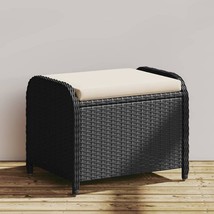 vidaXL Garden Stool Black PE rattan 22.8 x 18.1 x 18.1 in - $1,938.06 MXN