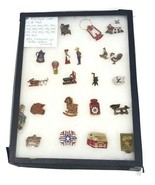21 Vintage Kutztown PA Dutch Lions Club Pins 1980&#39;s + 1990&#39;s + Display Case - €42,41 EUR