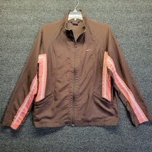 Vtg Nike Women&#39;s Brown/Pink Jacket Windbreaker Size L (12-14) - £23.07 GBP