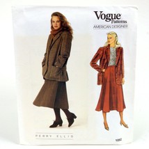 Vogue American Designer 1052 Perry Ellis Sew Pattern Jacket Skirt Uncut 6 8 10 - £18.63 GBP