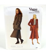 Vogue American Designer 1052 Perry Ellis Sew Pattern Jacket Skirt Uncut 6 8 10 - $23.75