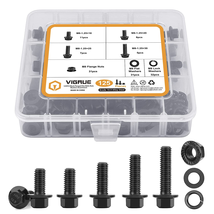 M8-1.25 X 16/20/25/30Mm Flange Hex Head Bolts Nuts Washers 125PCS - £27.00 GBP