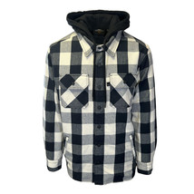 Harley-Davidson Men&#39;s Plaid Hoodie Skull Buffalo Check Shirt Jacket - $76.72