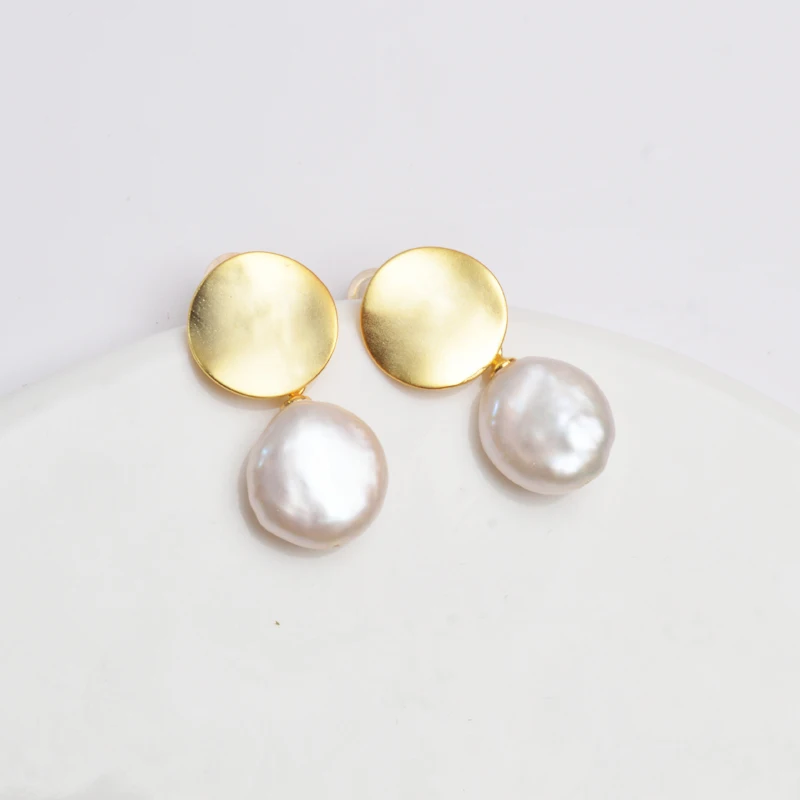 Real 925 Sterling Silver Korean Earring Natural Freshwater Pearl  Fashion Jewelr - £38.89 GBP