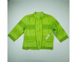 Chico&#39;s Women&#39;s Jacket Top Size 2 Green 100% Linen TR10 - $8.90