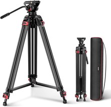 Neewer 74&quot; Pro Video Tripod With Fluid Head, Heavy Duty Aluminum Tripod With - $155.96