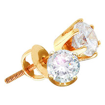 14kt Yellow Gold Womens Round Diamond Stud Earrings 2-1/8 Cttw - £5,593.65 GBP