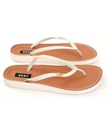 DKNY Madi Flip Flops White Thong Sandals Women&#39;s NEW - £47.17 GBP