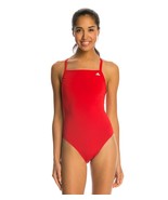 Adidas Women&#39;s Infinitex + Solids Vortex Back One Piece Red Swimsuit AWX... - £19.59 GBP