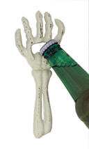 Pack of 2 Cast Iron Rustic White Bone Skeleton Arm Hand Beer Bottle Cap Opener - £15.17 GBP