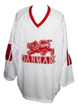 Any Name Number Team Denmark Hockey Jersey New White Any Size - £40.15 GBP