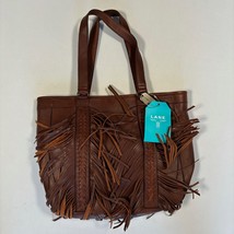 NEW Lane Boots KATORI Womens Brown Purse Large Leather Tote Shoulder Bag Fringe - £138.48 GBP