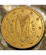 EUROZONE 2007 10 EURO CENT Coin - IRELAND Issue - Authentic CIRC Collect... - $4.23 CAD