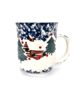 Tienshan Cabin in the Snow Folk Craft Coffee Cups Mugs Holiday Christmas - £4.66 GBP