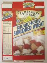 Old Farmer&#39;s Almanac Cereal Box 1997 Bite Size Frosted Shredded Wheat 20.4 Oz - £15.12 GBP