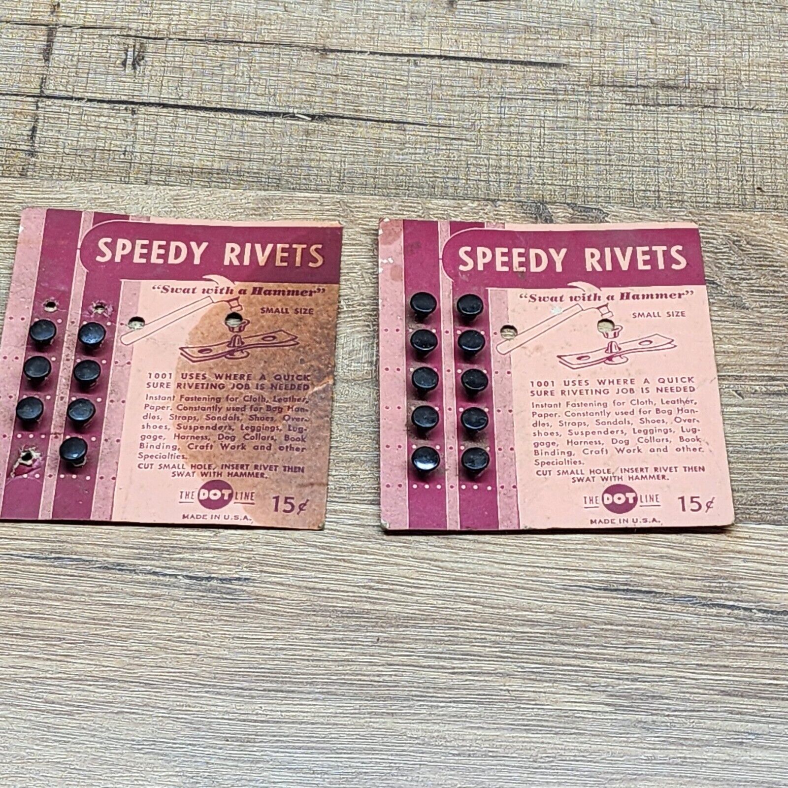 17 Vintage SPEEDY RIVETS On Store Display Cards - The Dot Line - Made ...
