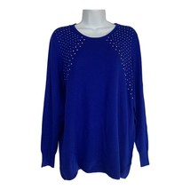 Jaclyn Smith Collection Women&#39;s Crew Neck Long Sleeved Blue Sweater Size Medium - £21.98 GBP