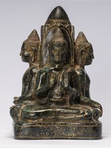 Ancien Khmer Style Sud-Est Asie Bronze Quatre Voie Statue de Bouddha - 2... - €909,19 EUR
