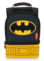 Batman Dual Compartment Drop Bottom Insulated Lunch Bag - Lunchbox - £16.55 GBP
