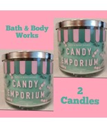 2 Candy Emporium 3-Wick Candles 14.5z Bath&amp;Body Works Brand New Sweet Co... - £22.04 GBP