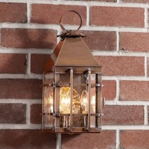 Barn Outdoor Wall Sconce Light in Solid Weathred Brass - 3 Light - $334.95