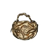 JENRIGO Of ITALY Gold Metallic Genuine Soft Leather Slouchy Hobo Handbag  - $84.69 CAD