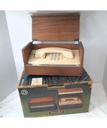 Stowaway telephone Wood Box Desk Phone Mid Century solid walnut Western ... - $97.00
