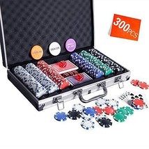 Casino Poker Chip Set - 300PCS Poker Chips with Aluminum Case, 11.5 Gram Chips - £45.49 GBP