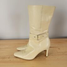 Gianni Bini Leather 3" Heeled Boots Booties Women 7M Cream Soft Yellow M... - $34.64