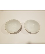2 - Tiffany Japan Fine China  - Cereal Bowls  6 1/4 inch White / Gold Trim - £17.78 GBP