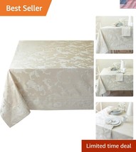 All-Season 60&quot; x 84&quot; Damask Tablecloth with Pleated Corners for Elegant ... - $784.64 MXN
